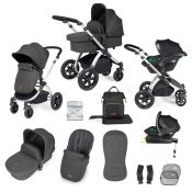 ICKLE BUBBA Stomp Luxe Premium i-Size Travel System -Charcoal Grey/Silver/Black